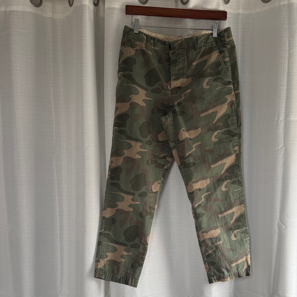 Madewell Women's Green Camouflage Cropped Pants